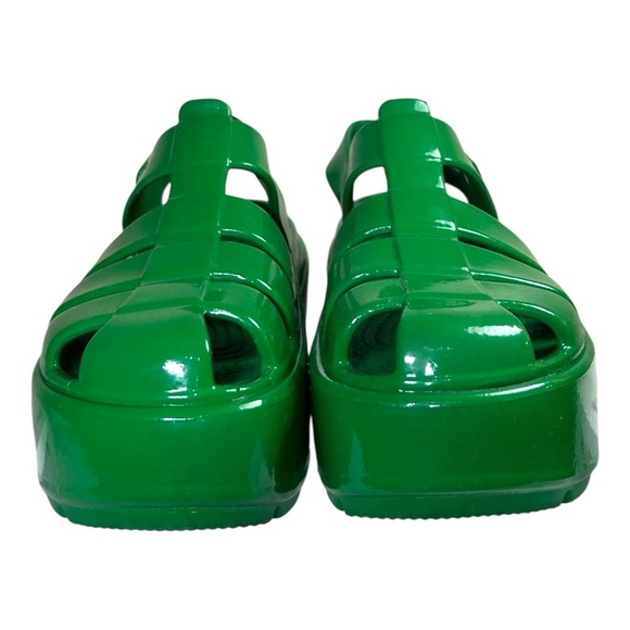 Crocs - Women’s ‘Stomp’ Fisherman High-Shine Platform Sandals - Green Ivy Size 9 - Picture 3 of 16